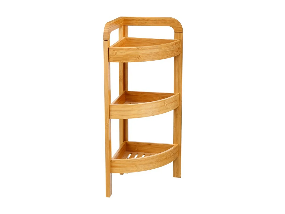 Étagère d'Angle 3 Niveaux "Bambou" 61cm Naturel