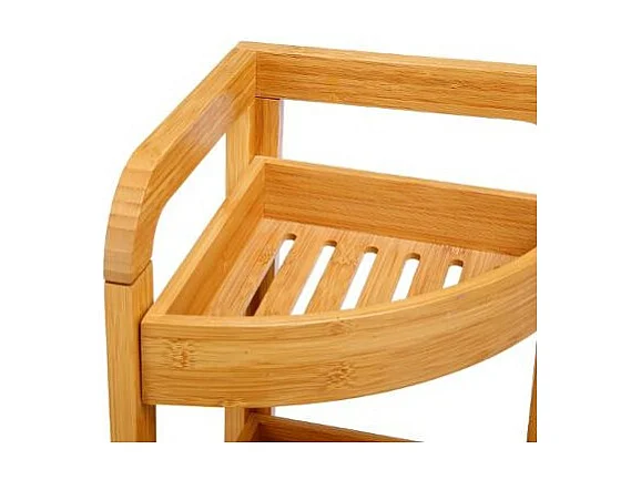 Étagère d'Angle 3 Niveaux "Bambou" 61cm Naturel