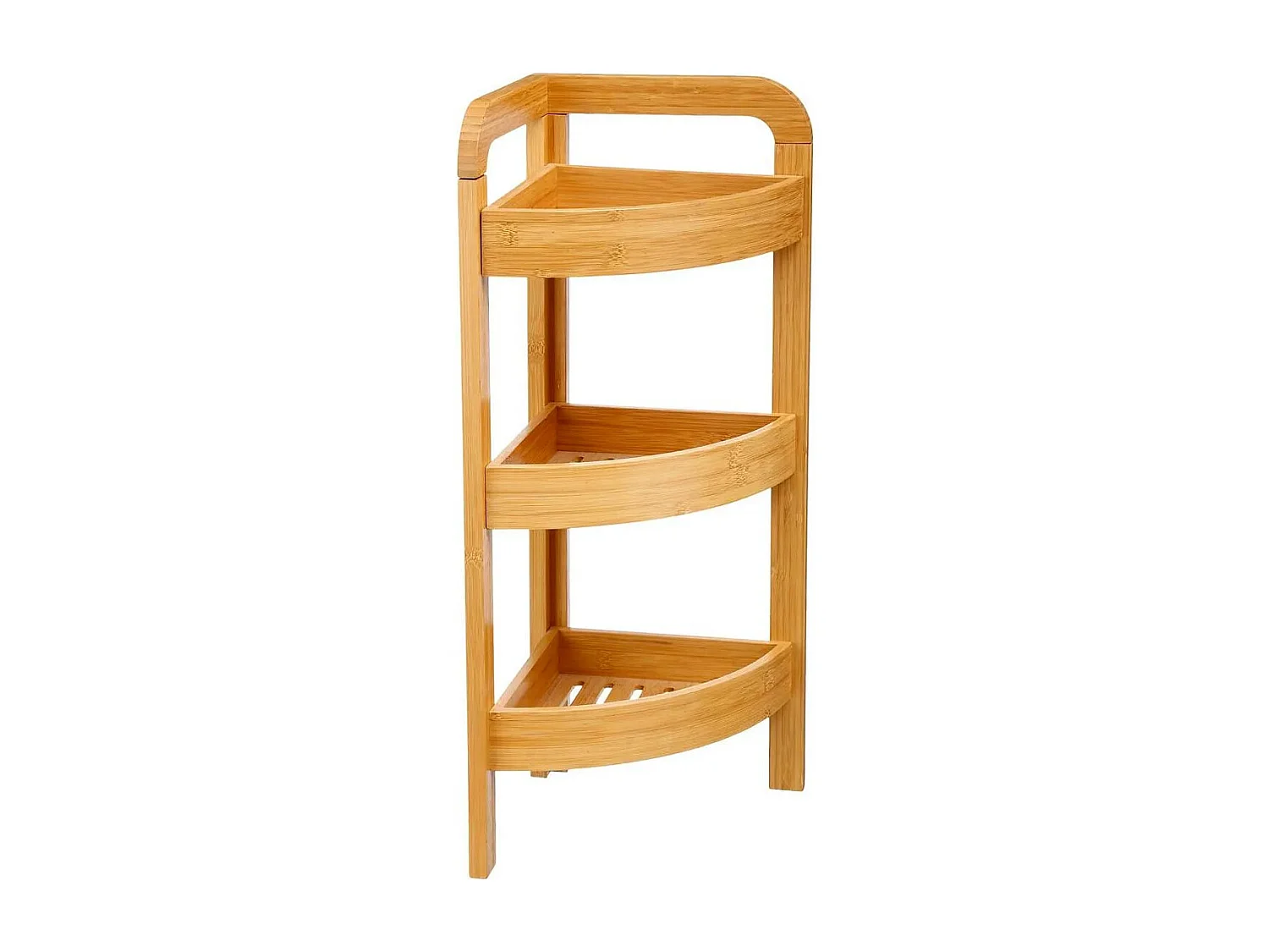 Étagère d'Angle 3 Niveaux "Bambou" 61cm Naturel