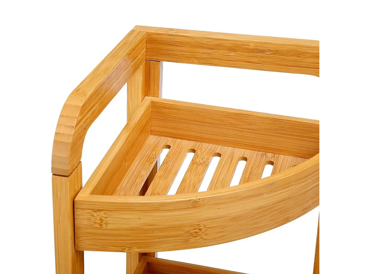 Étagère d'Angle 3 Niveaux "Bambou" 61cm Naturel