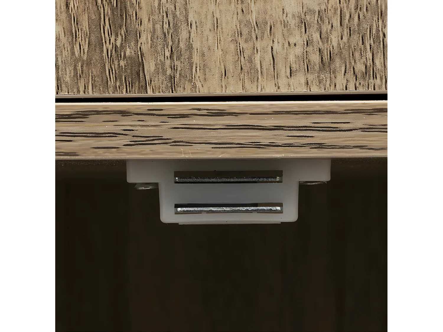 Meuble Etagère 3 Cases de rangement 3 Portes effet bois naturel H 100.5 cm