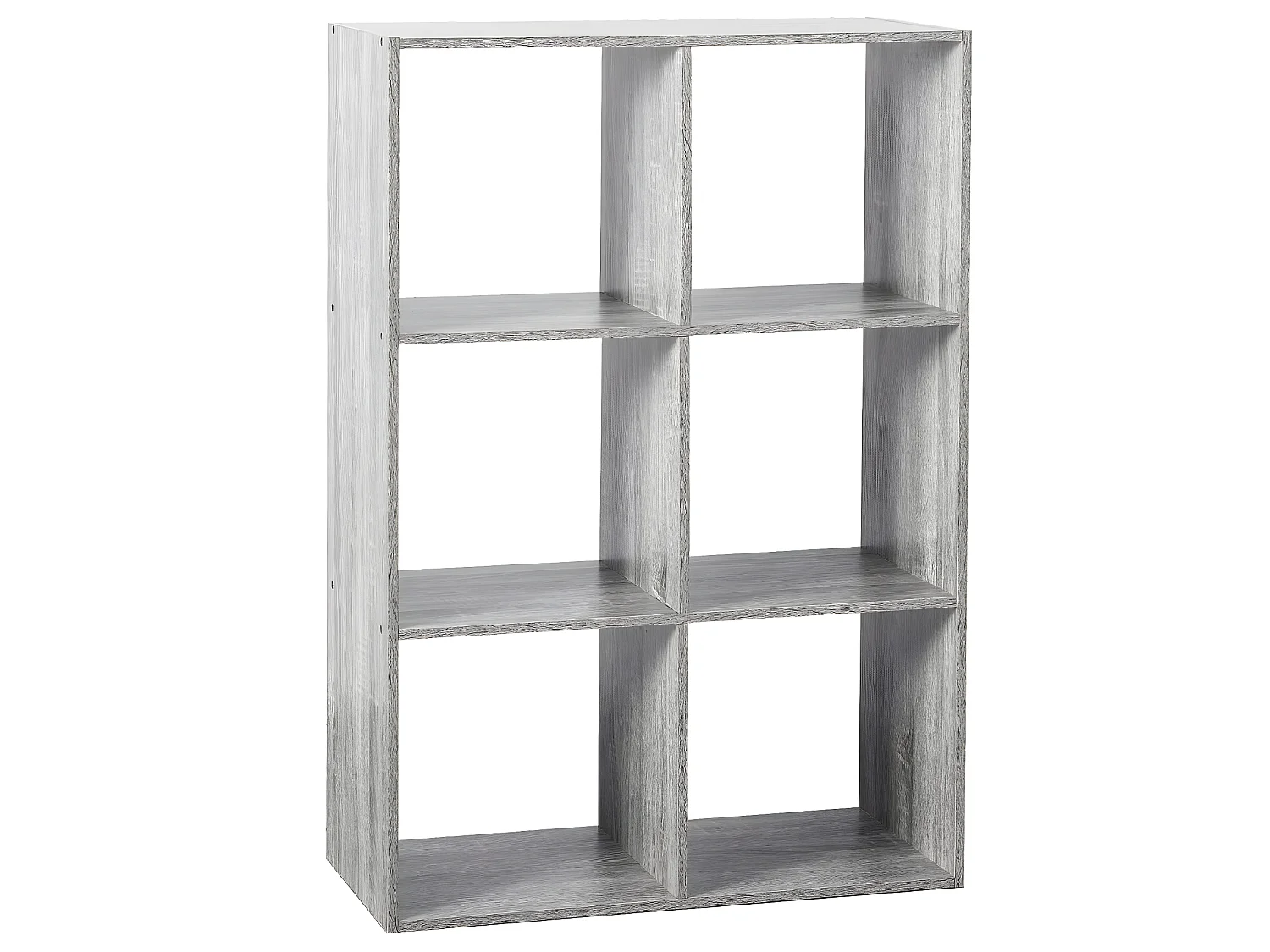 Meuble Étagère 6 cases de rangement effet chêne gris H 100.5 cm