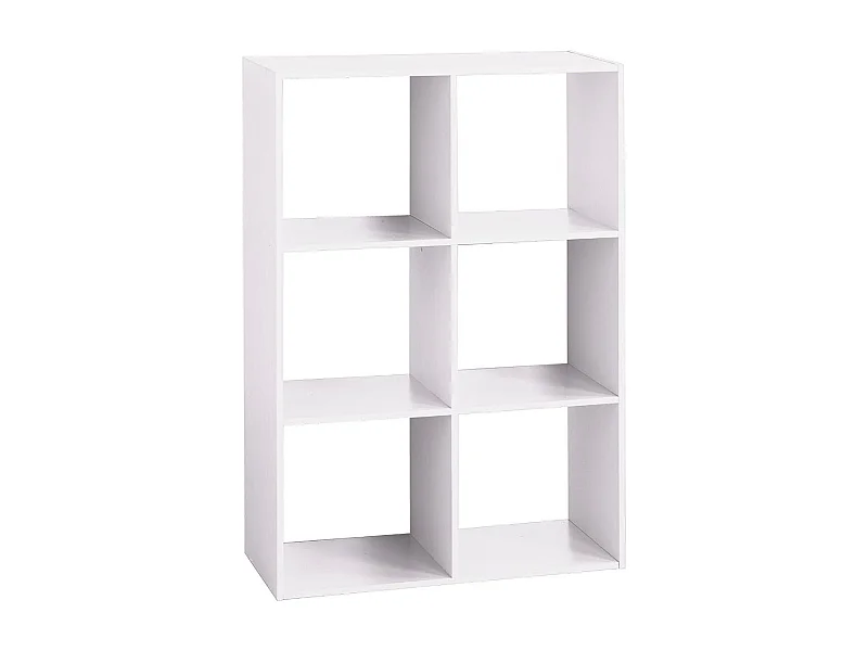 Meuble Étagère 6 cases de rangement Blanc H 100.5 cm