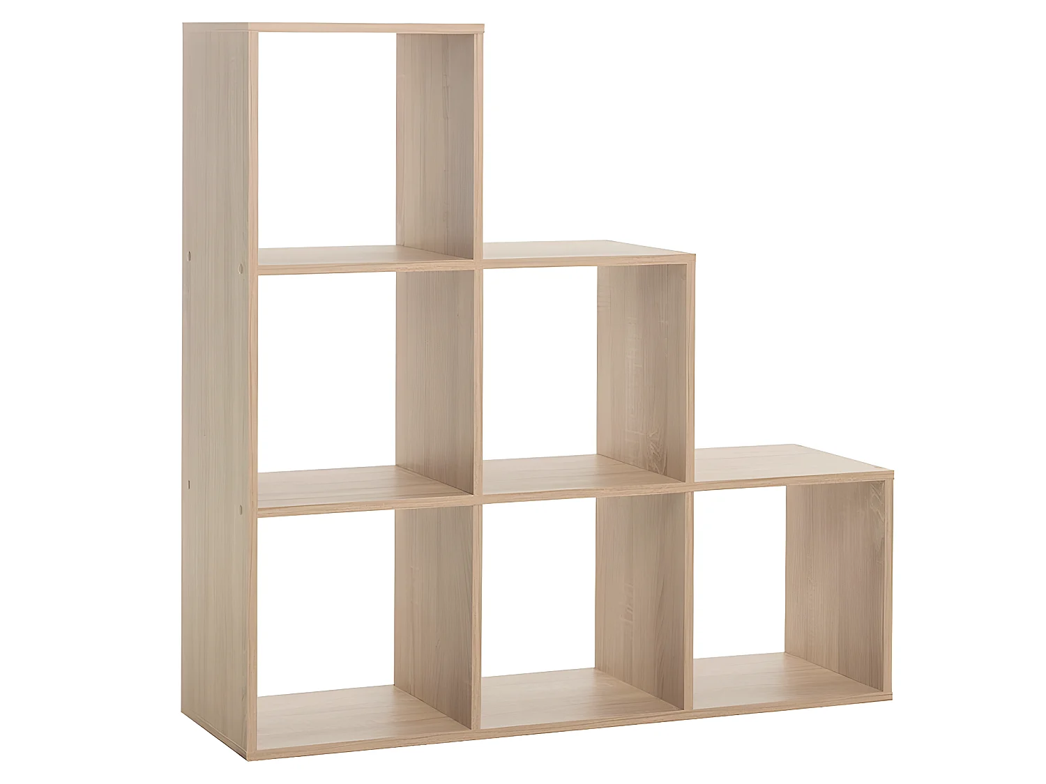 Etagère escaliers 6 cases naturel