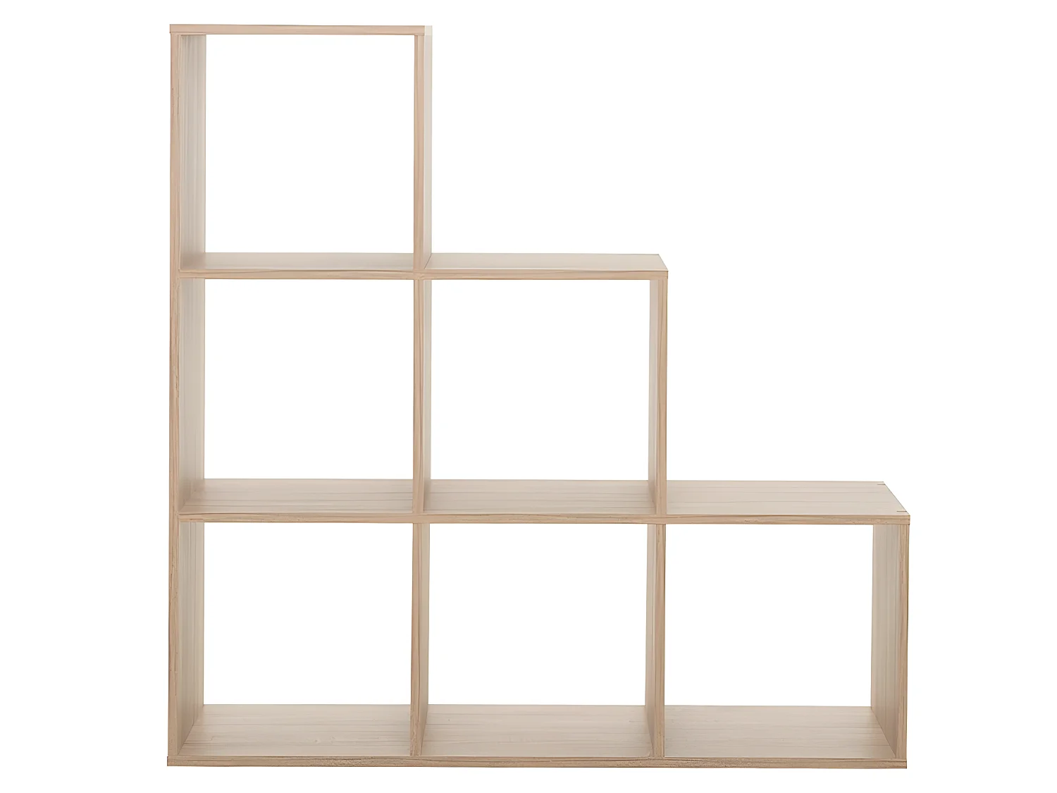 Etagère escaliers 6 cases naturel