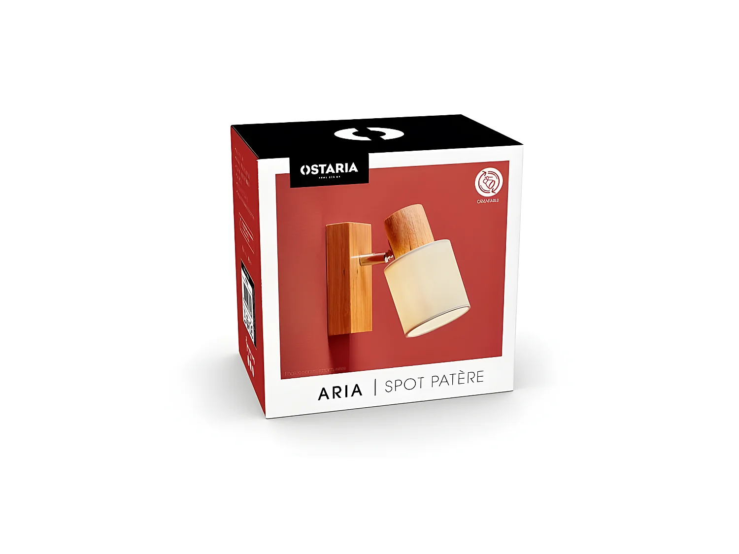 Spot Aria en bois et tissu blanc Ostaria