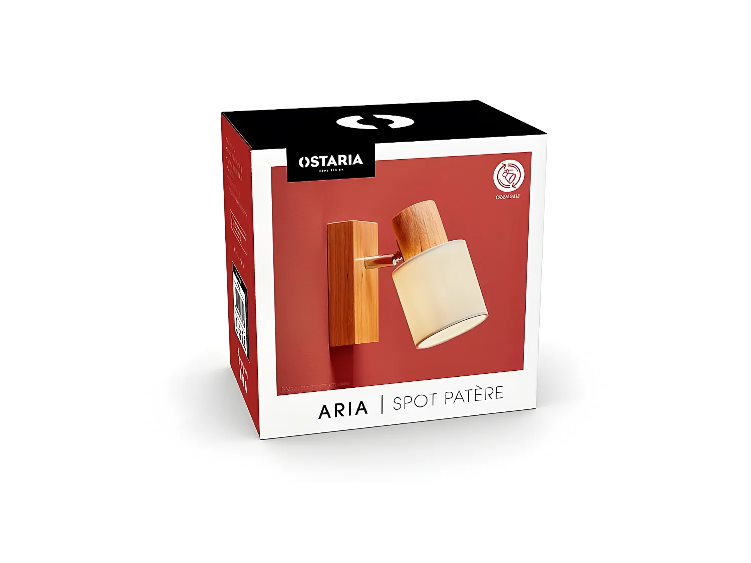 Spot Aria en bois et tissu blanc Ostaria