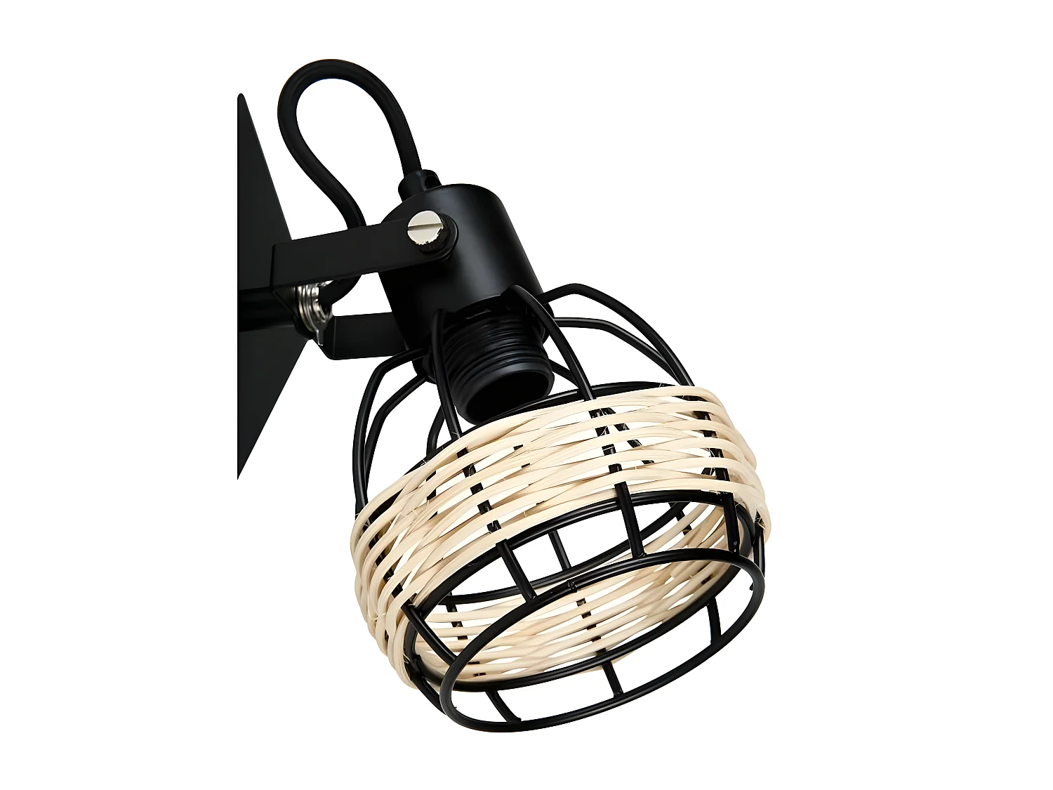 Spot Cyrus en métal et rotin Ostaria