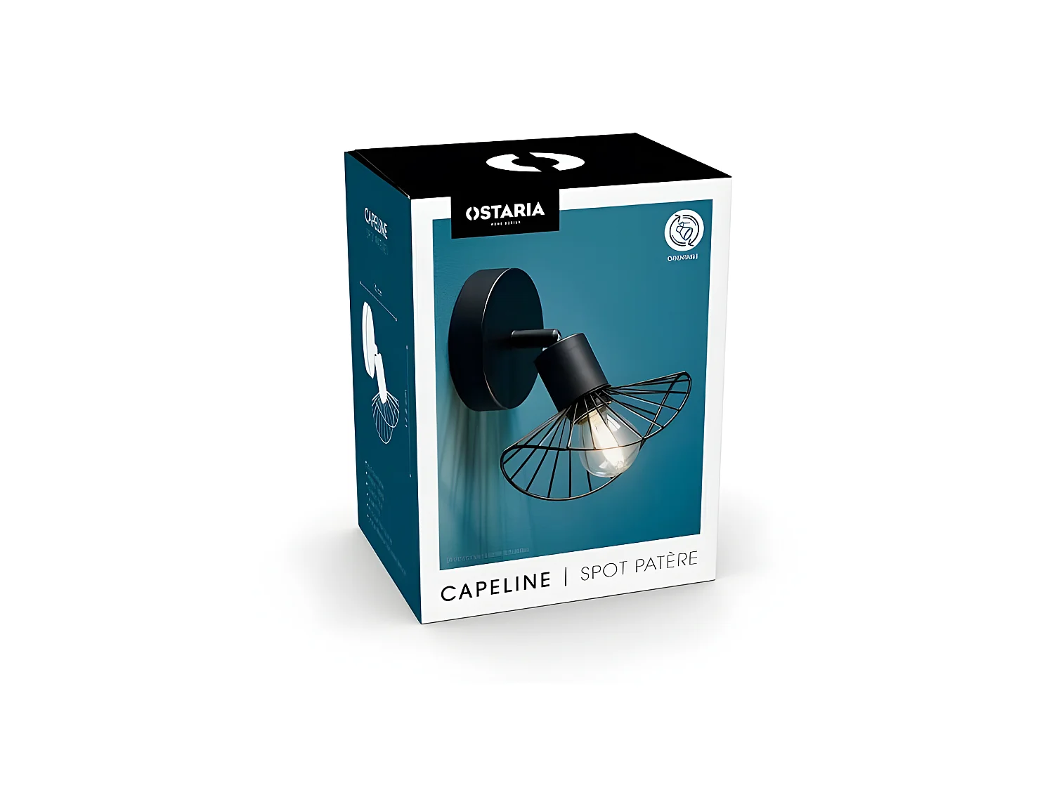 Spot Capeline en métal filaire noir Ostaria