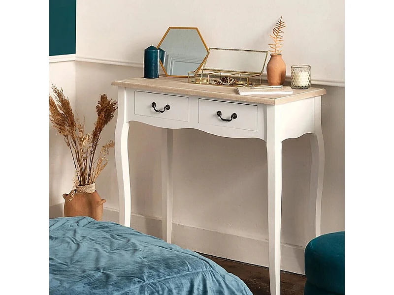 Console 2 Tiroirs "Chrysa" 86cm Naturel