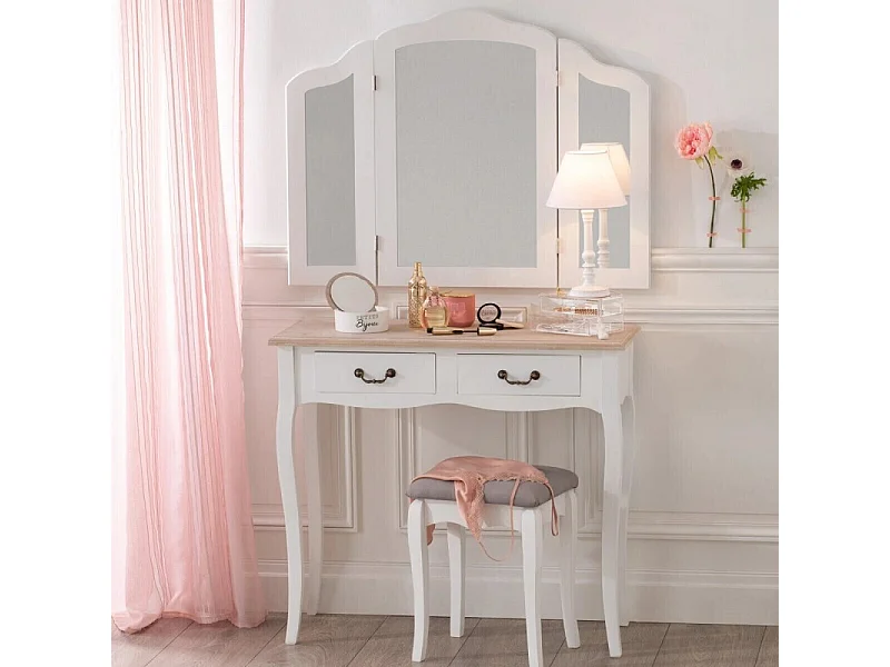 Console 2 Tiroirs "Chrysa" 86cm Naturel