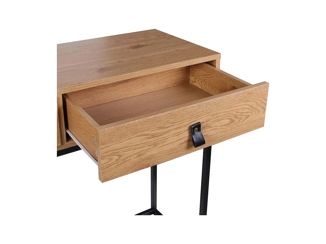 Console Bois Et Metal Abbott Marron, Noir