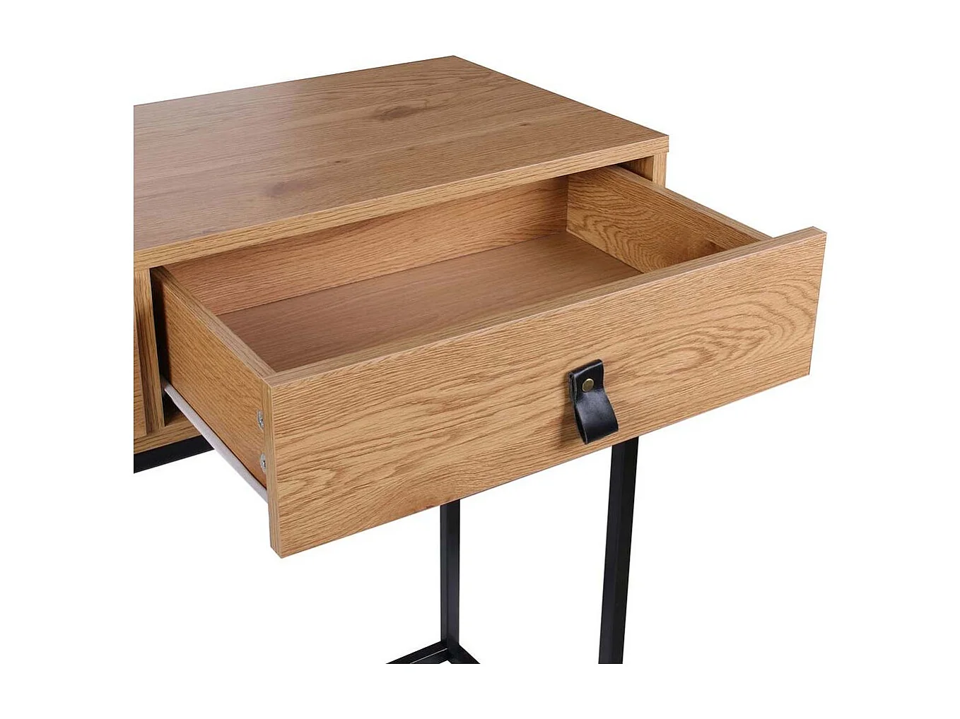 Console Bois Et Metal Abbott Marron, Noir