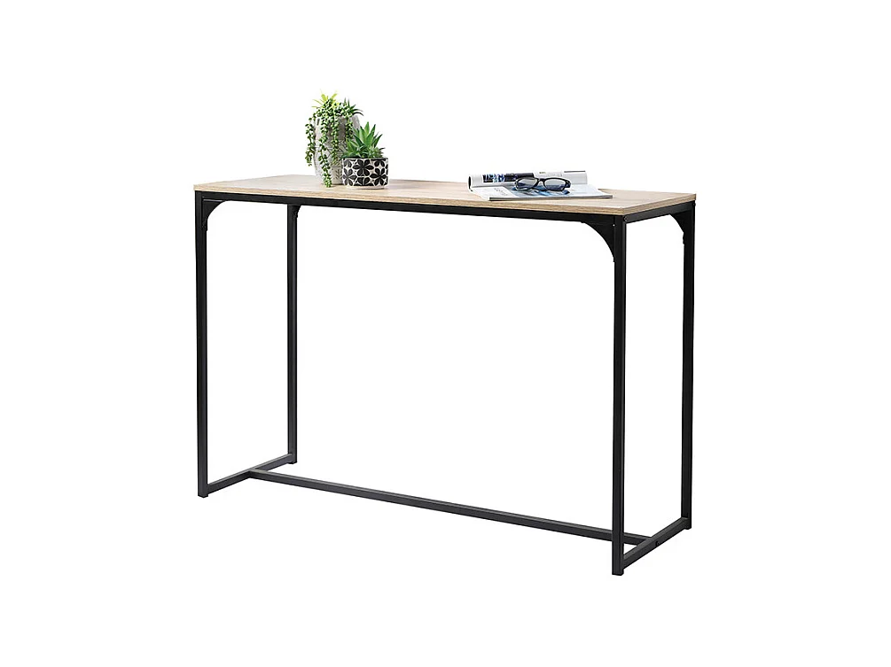 Console structure métal et plateau imitation bois Loft