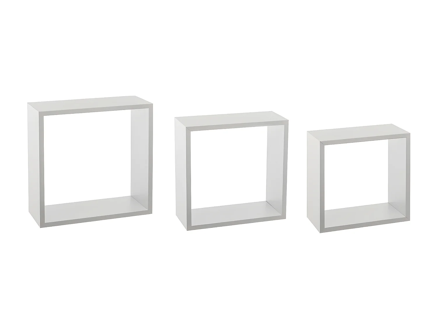 Lot de 3 Étagères murales flottantes Cubes coloris Blanc Fixations invisibles