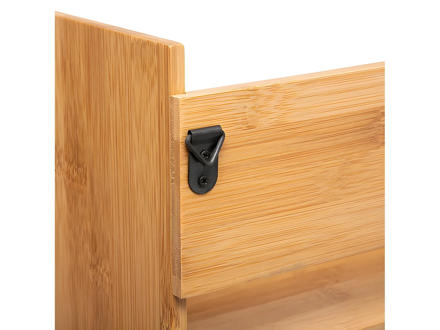 Étagère Murale & Crochets "Bambou" 47cm Naturel