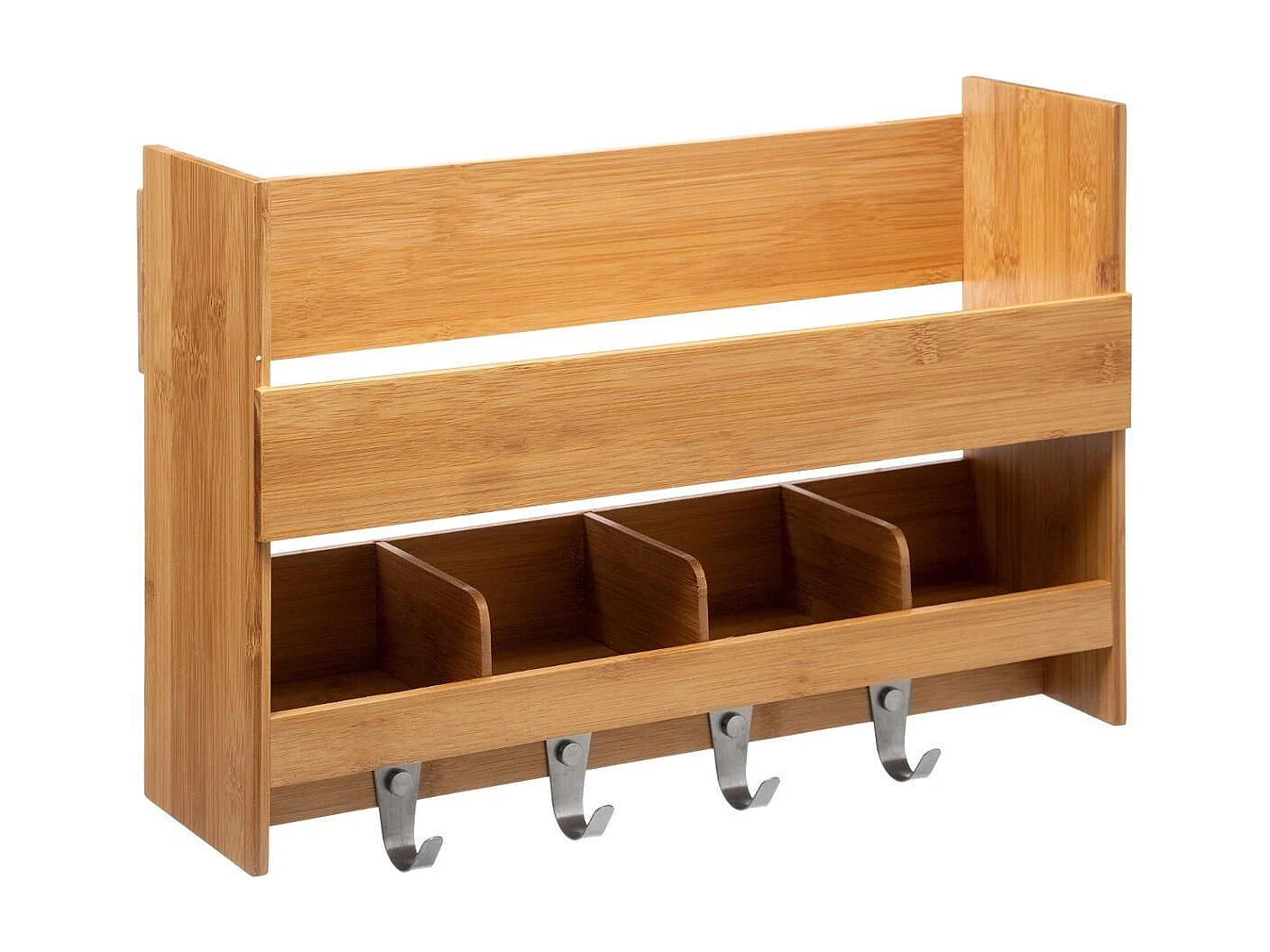 Étagère Murale & Crochets "Bambou" 47cm Naturel