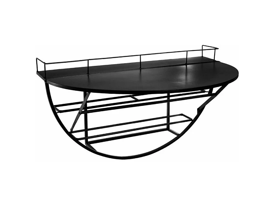 Étagère Murale Métal "Porte-Bouteille" 68cm Noir