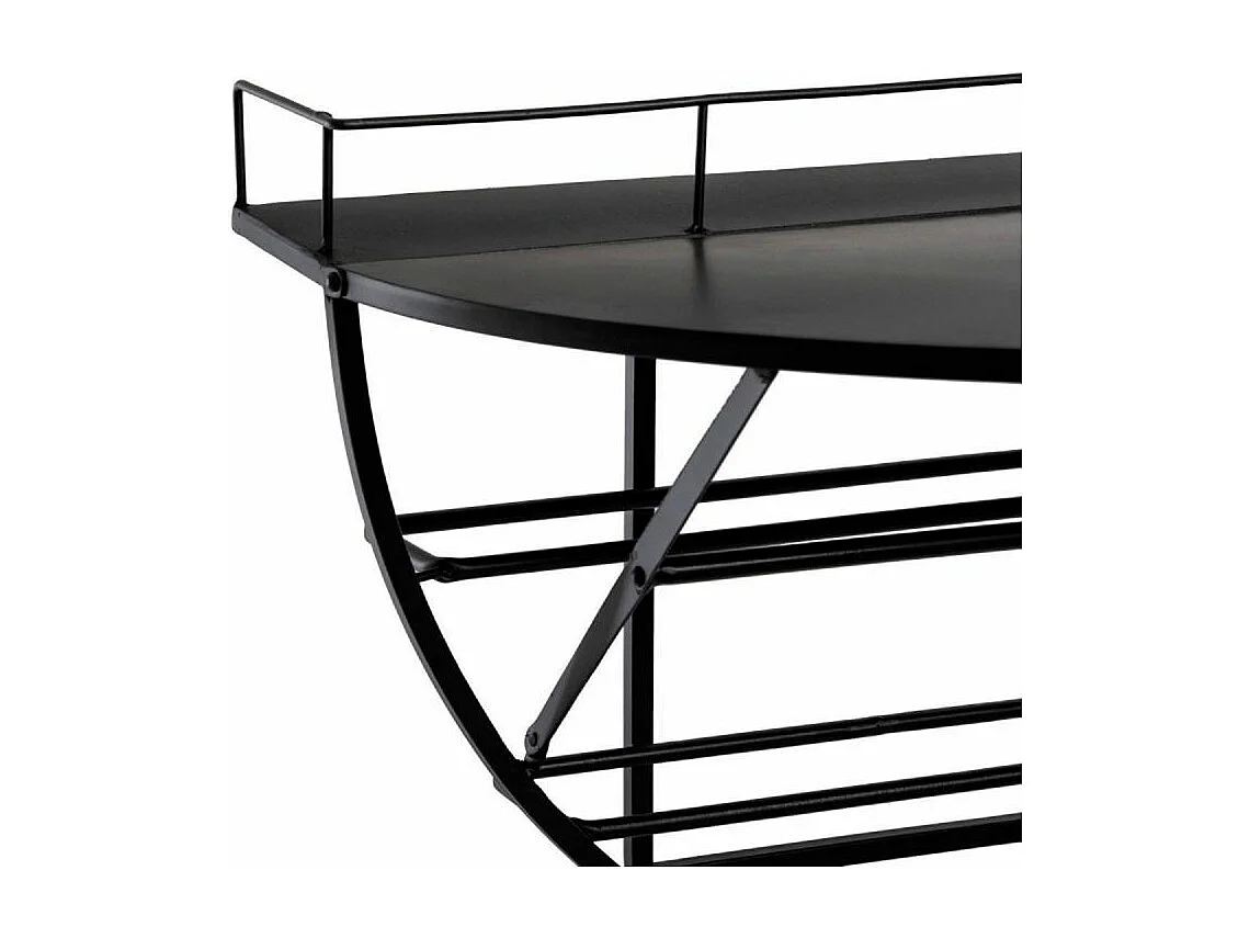 Étagère Murale Métal "Porte-Bouteille" 68cm Noir