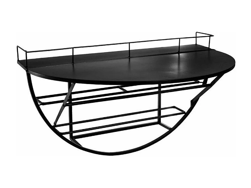 Étagère Murale Métal "Porte-Bouteille" 68cm Noir