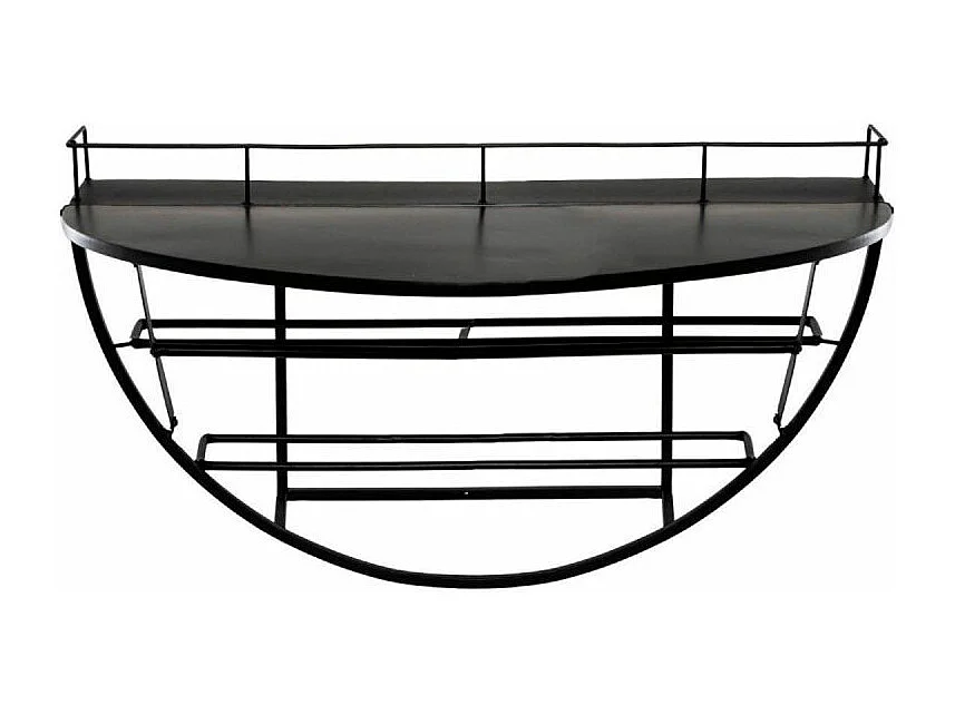 Étagère Murale Métal "Porte-Bouteille" 68cm Noir