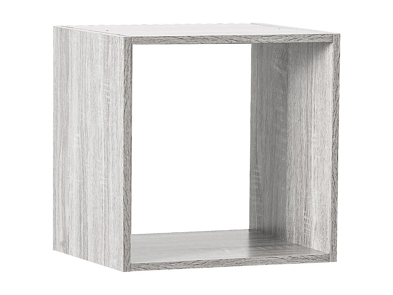 Meuble Étagère 1 case de rangement effet chêne gris H 34.5 cm - à poser ou mural