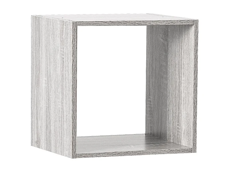 Meuble Étagère 1 case de rangement effet chêne gris H 34.5 cm - à poser ou mural