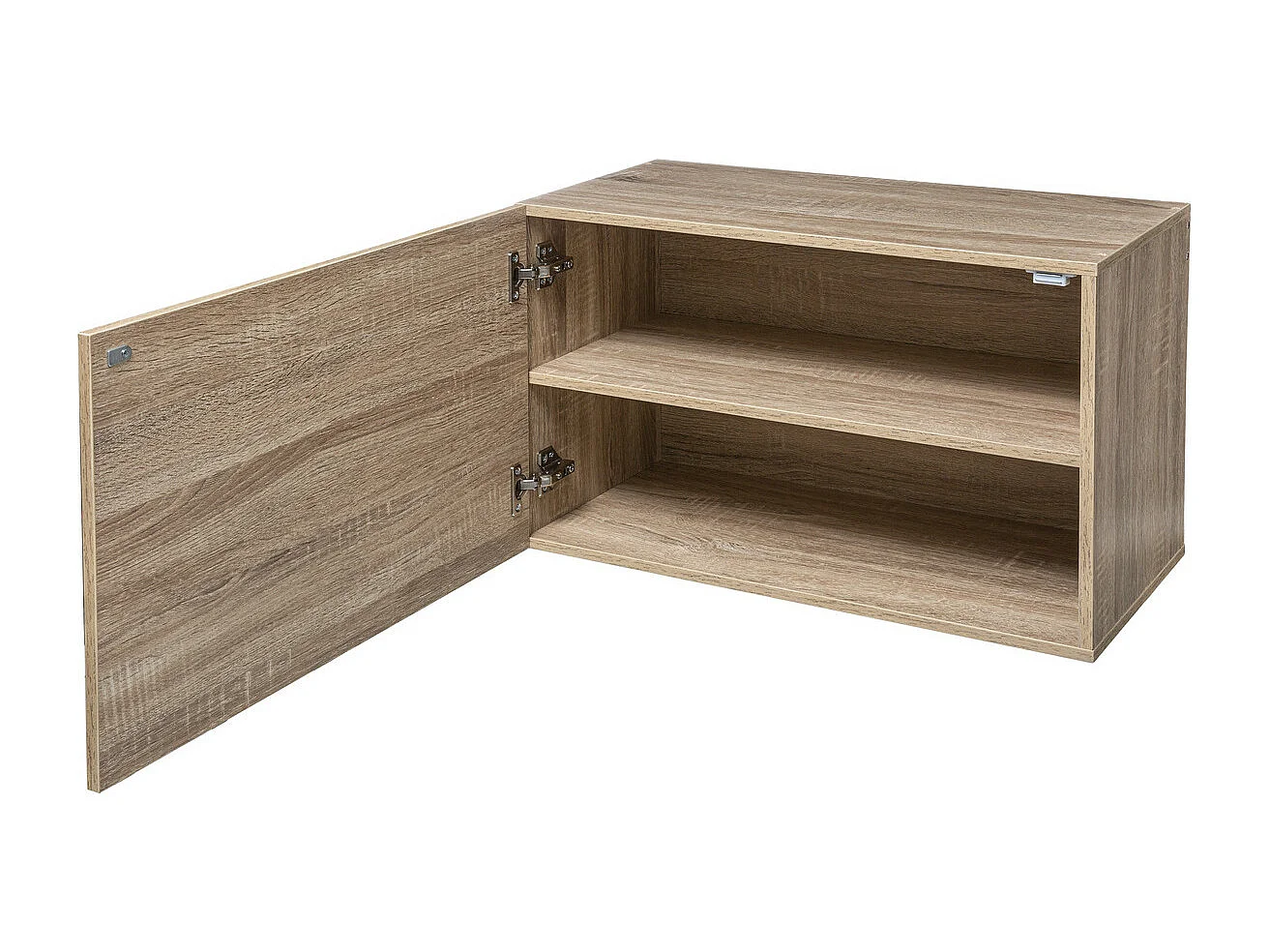 Meuble Etagère murale 2 cases de rangement et 1 porte 57 x 30 cm effet bois naturel