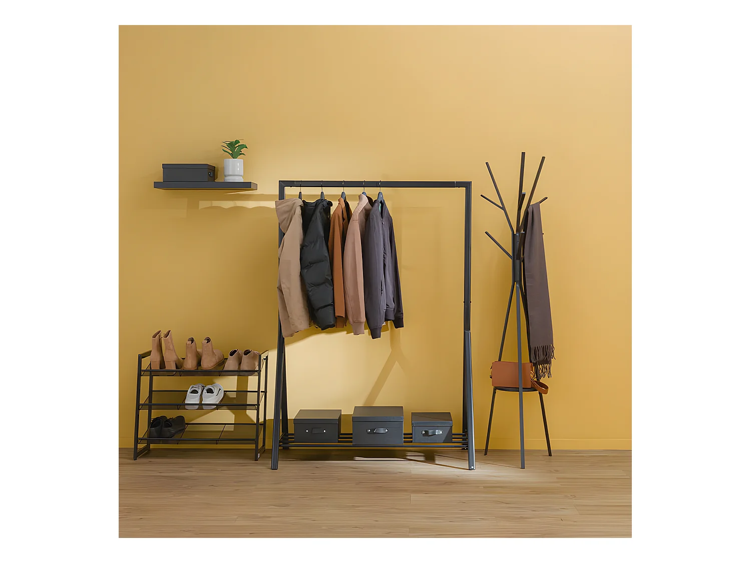 Étagère murale flottante coloris Noir L 60 cm Fixations invisibles