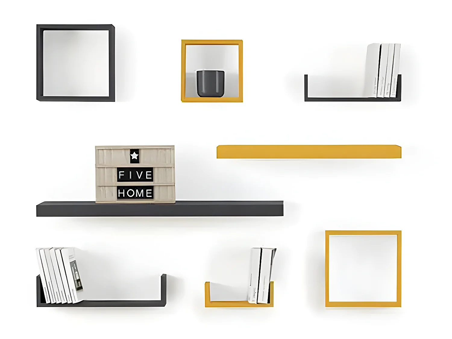 Étagère murale flottante coloris Noir L 60 cm Fixations invisibles