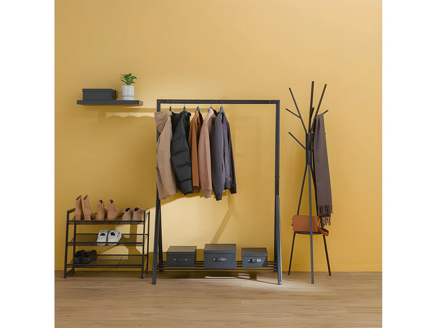 Étagère murale flottante coloris Noir L 60 cm Fixations invisibles