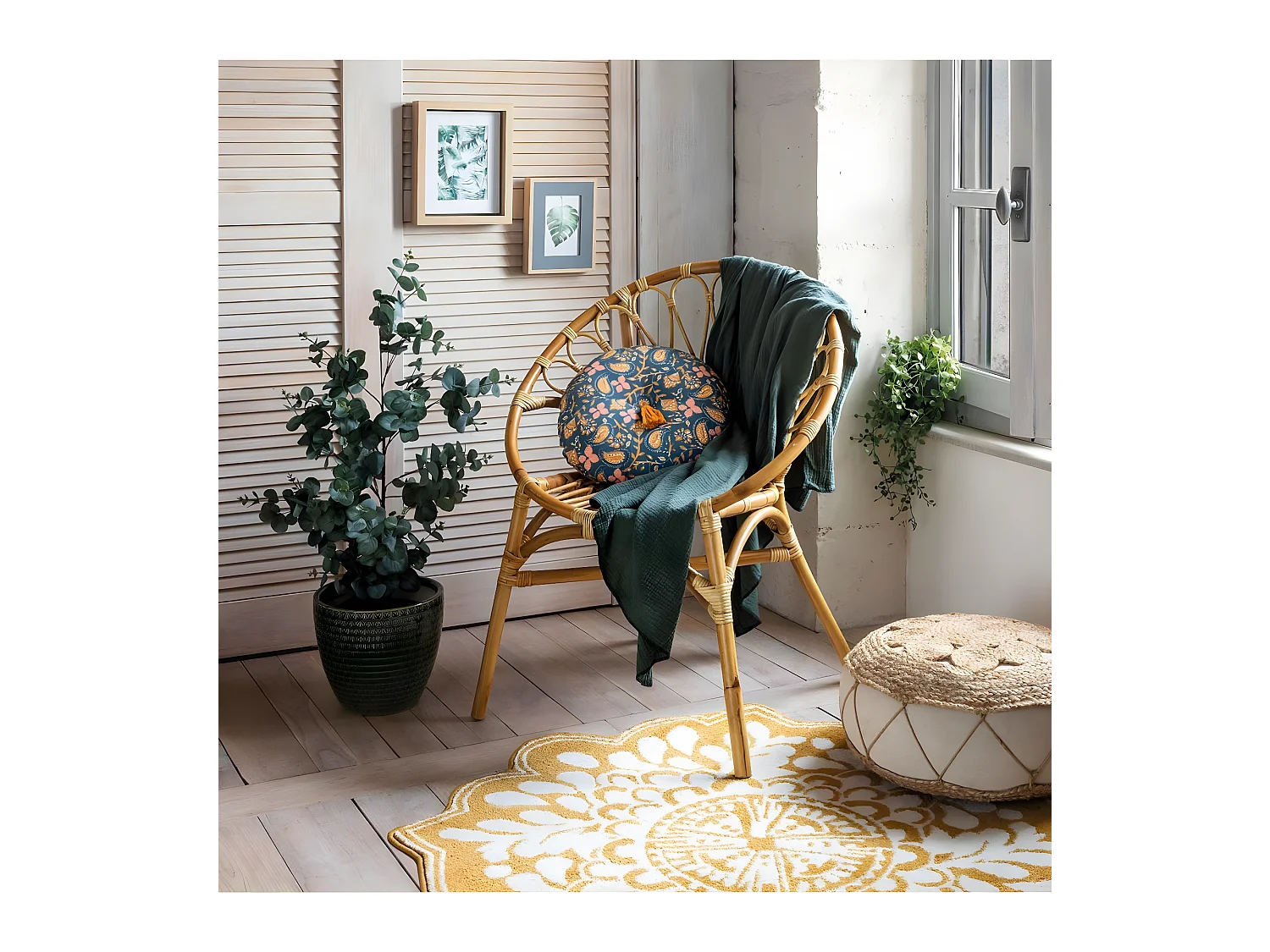 Fauteuil en Rotin naturel H 84 cm