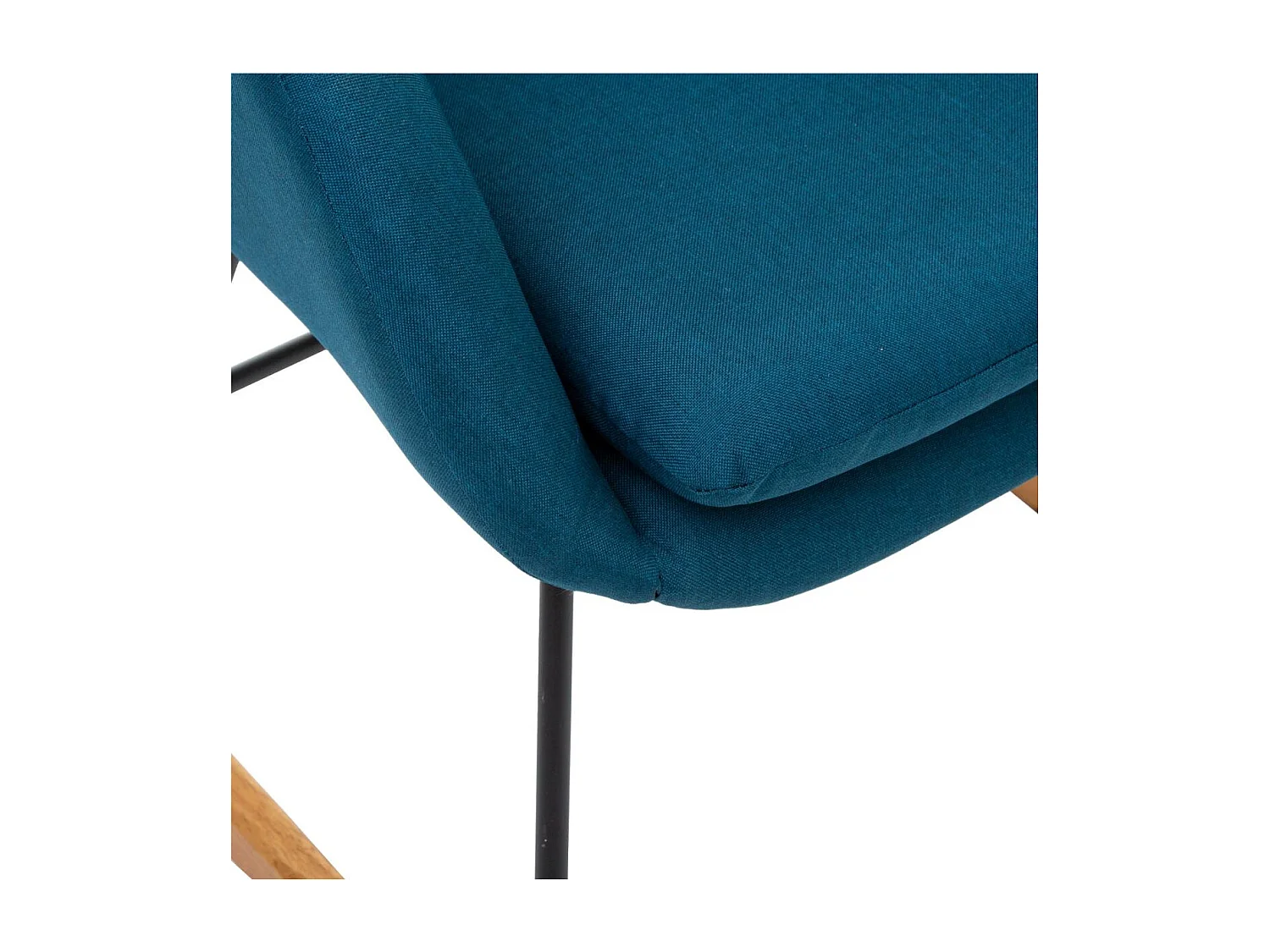 Fauteuil à bascule Rocking-chair en tissu Bleu canard