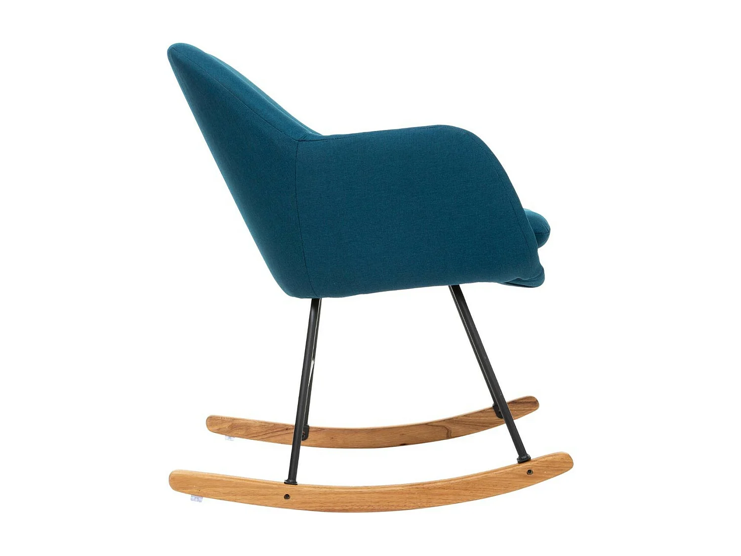 Fauteuil à bascule Rocking-chair en tissu Bleu canard