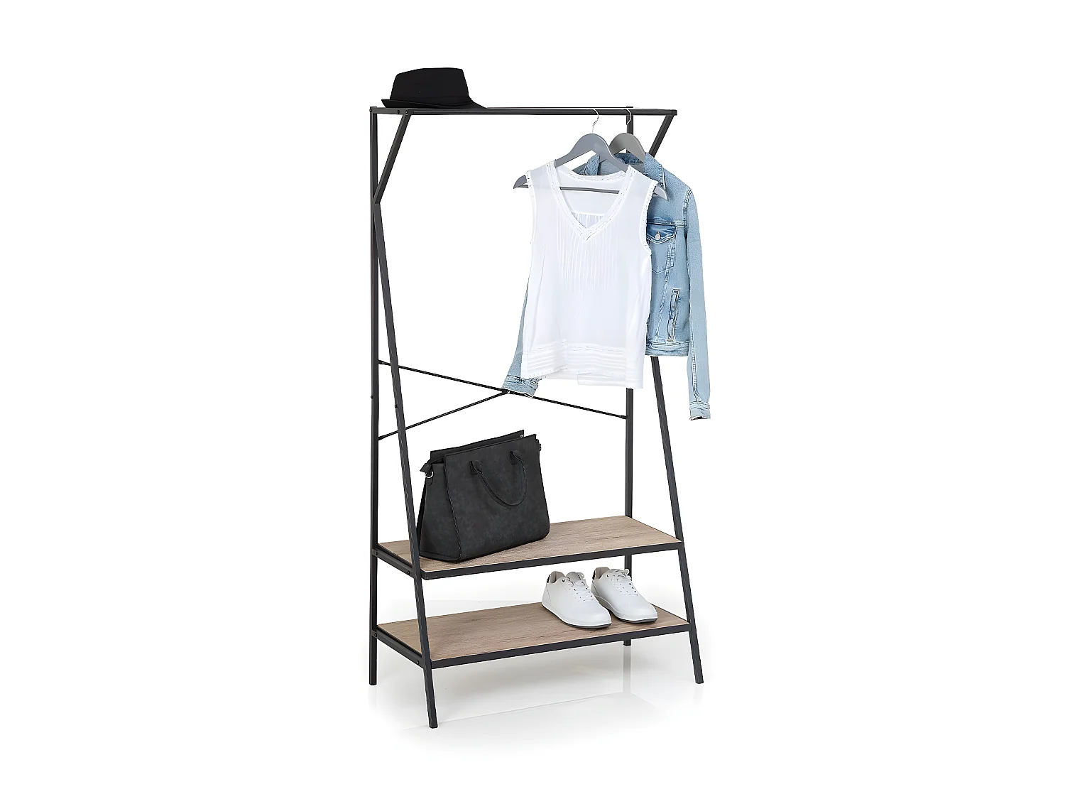 Meuble d'Entrée 3 Niveaux "Janot" 160cm Naturel