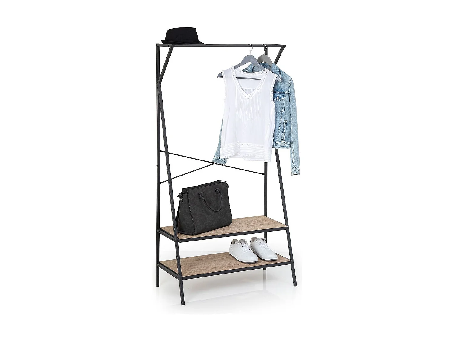 Meuble d'Entrée 3 Niveaux "Janot" 160cm Naturel