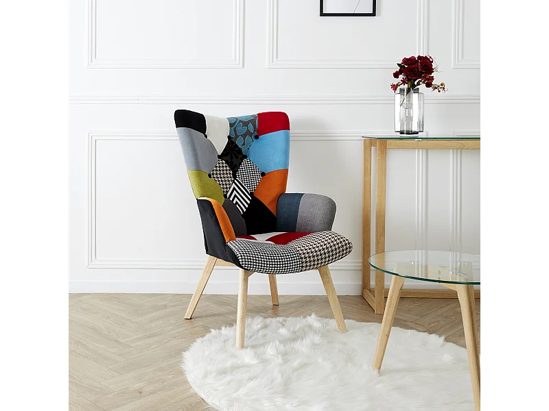 Fauteuil Helsinki Patchwork Multicolore