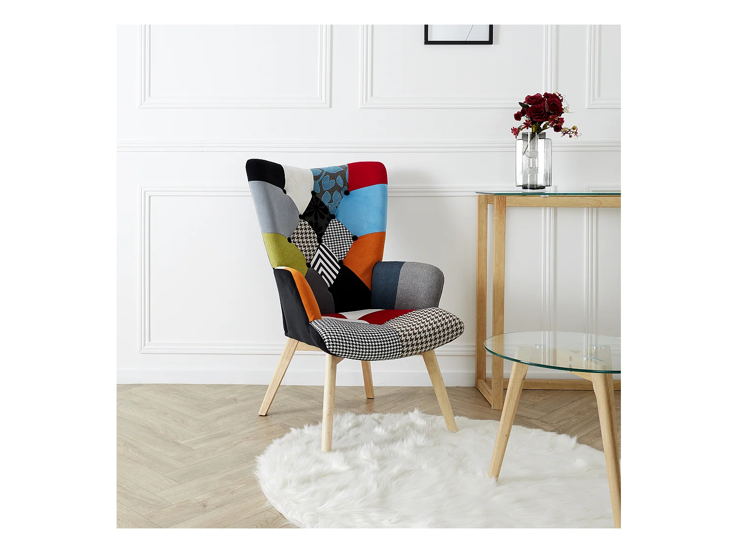 Fauteuil Helsinki Patchwork Multicolore