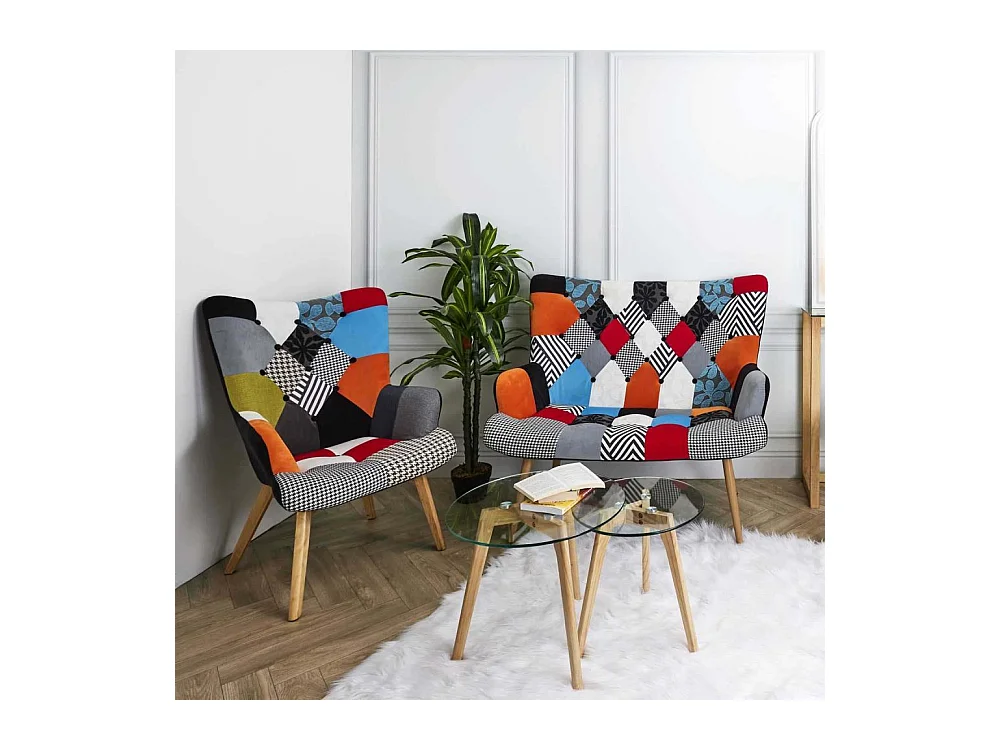 Fauteuil Helsinki Patchwork Multicolore