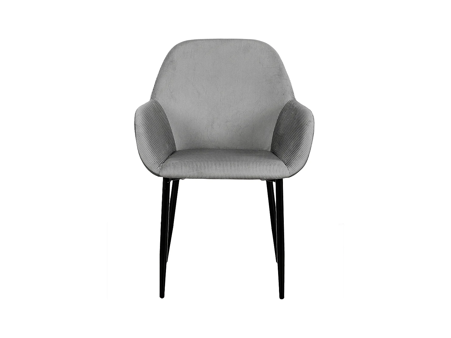 Fauteuil Giulia Gris Fonce Velours Cotele - Lot De 2 Gris