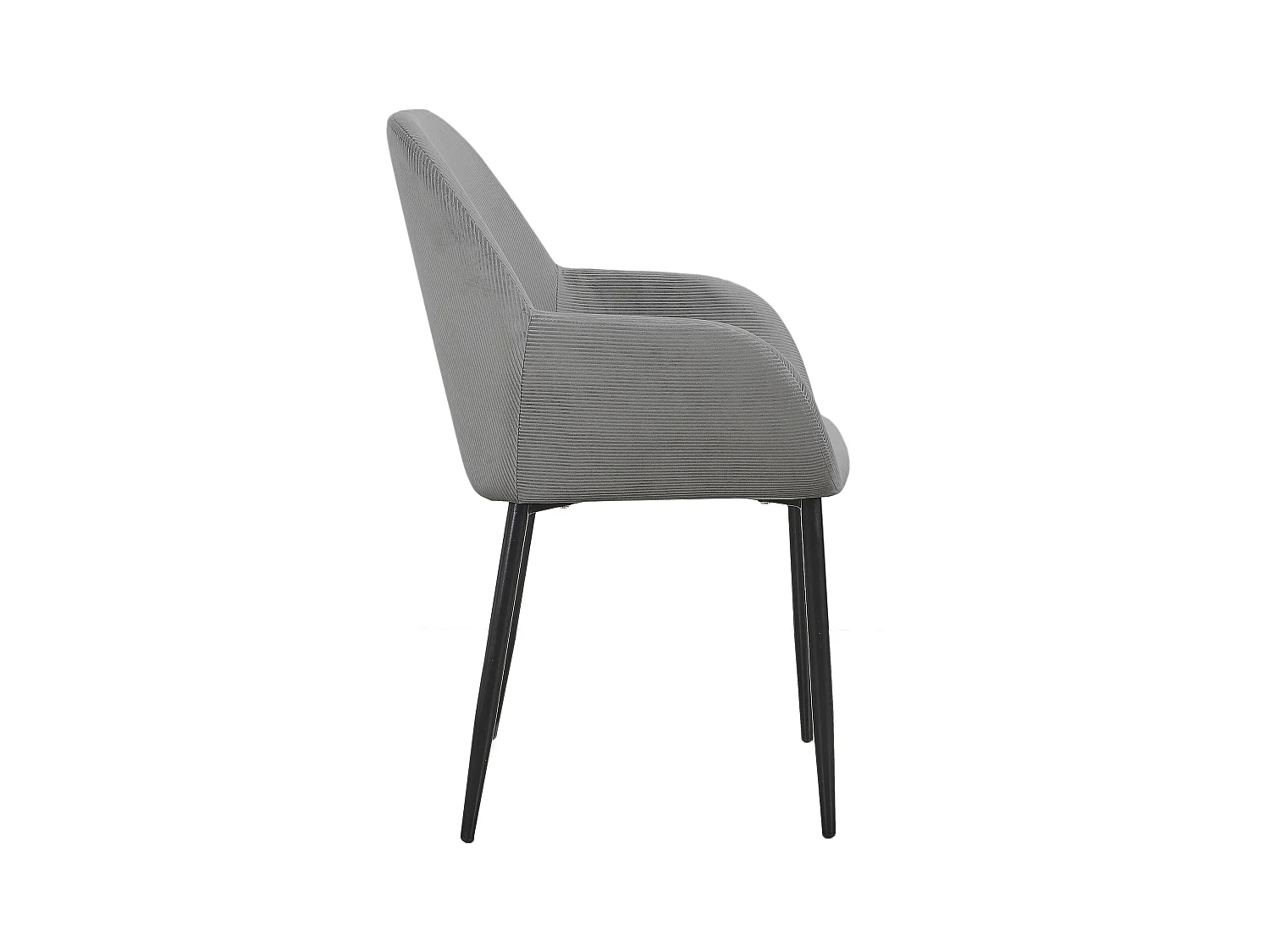Fauteuil Giulia Gris Fonce Velours Cotele - Lot De 2 Gris