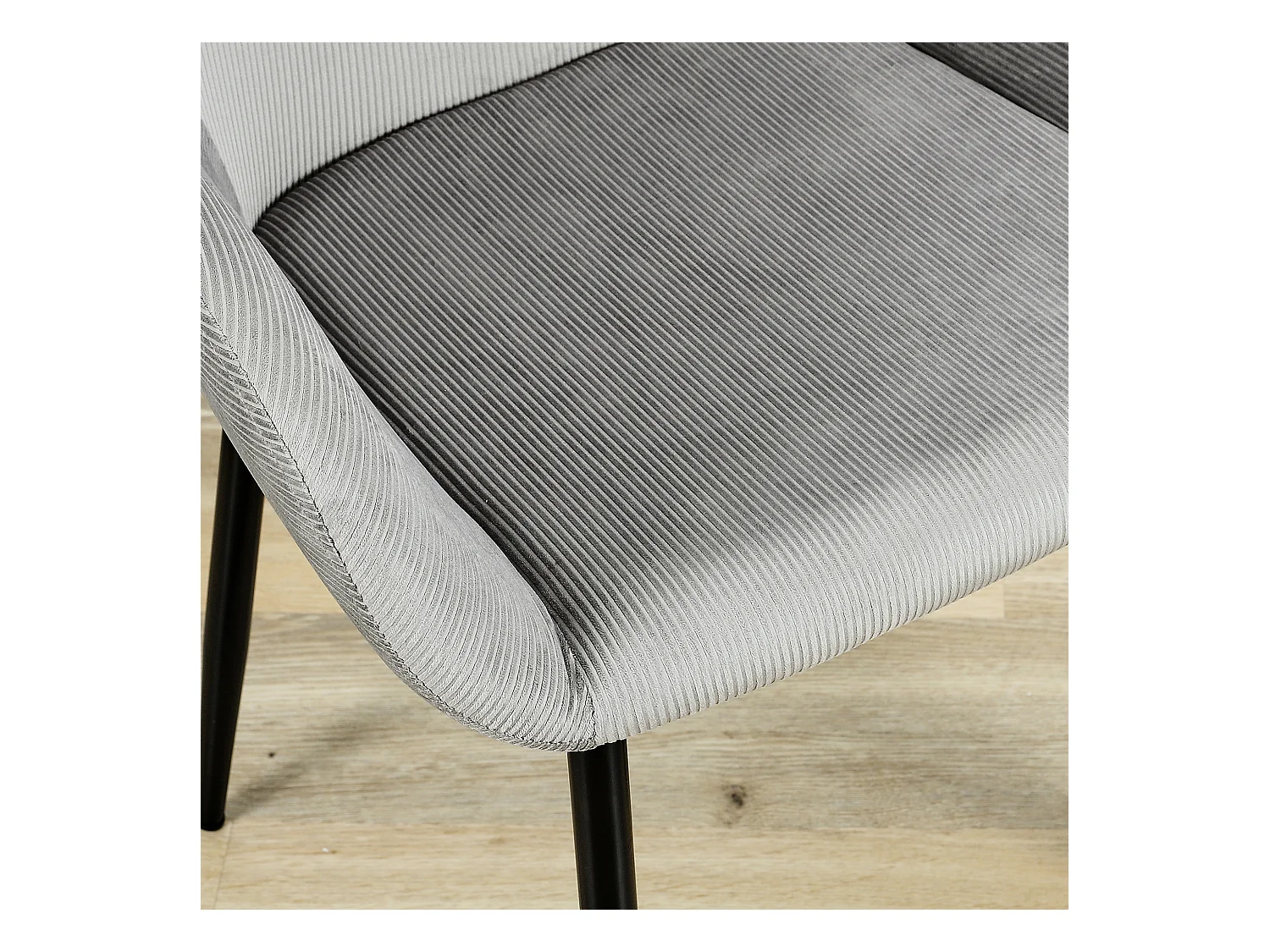 Fauteuil Giulia Gris Fonce Velours Cotele - Lot De 2 Gris