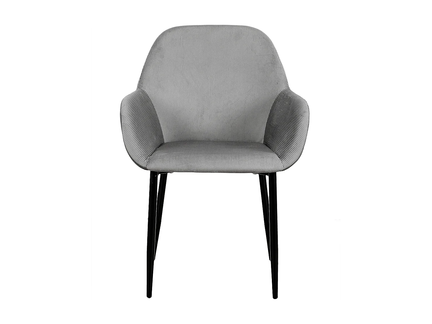 Fauteuil Giulia Gris Fonce Velours Cotele - Lot De 2 Gris