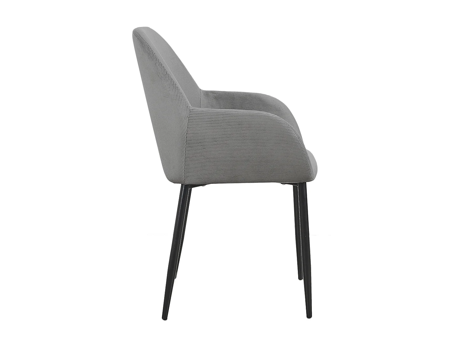 Fauteuil Giulia Gris Fonce Velours Cotele - Lot De 2 Gris