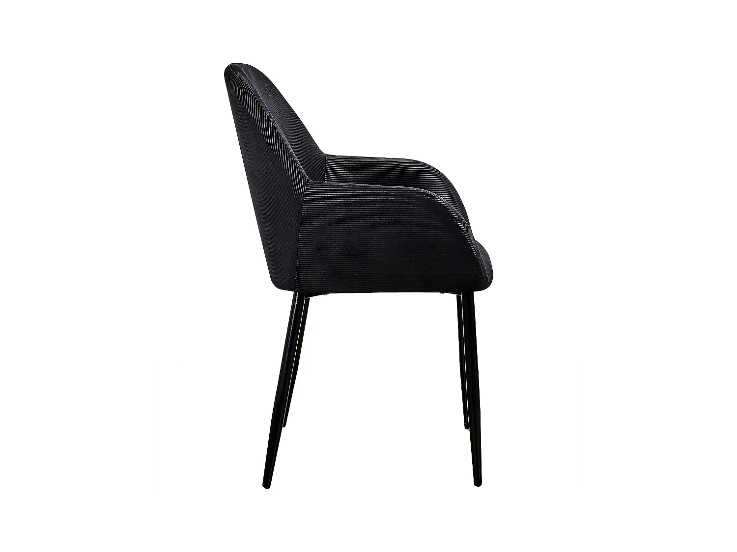 Fauteuil Giulia Noir Velours Cotele - Lot De 2 Noir