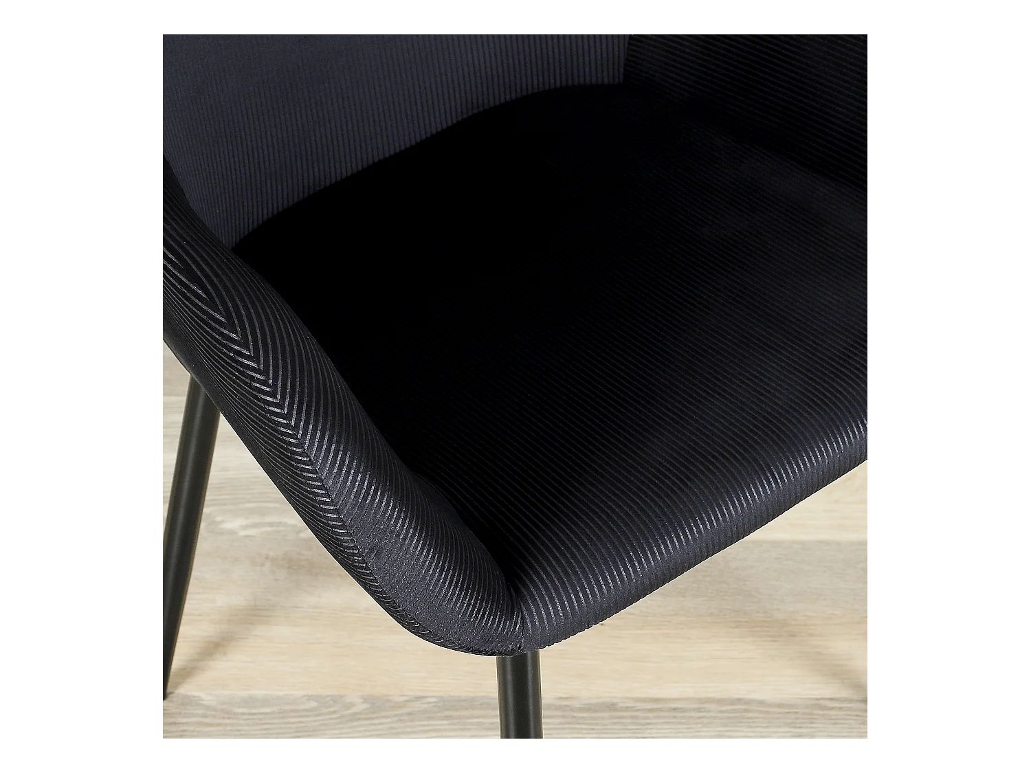 Fauteuil Giulia Noir Velours Cotele - Lot De 2 Noir