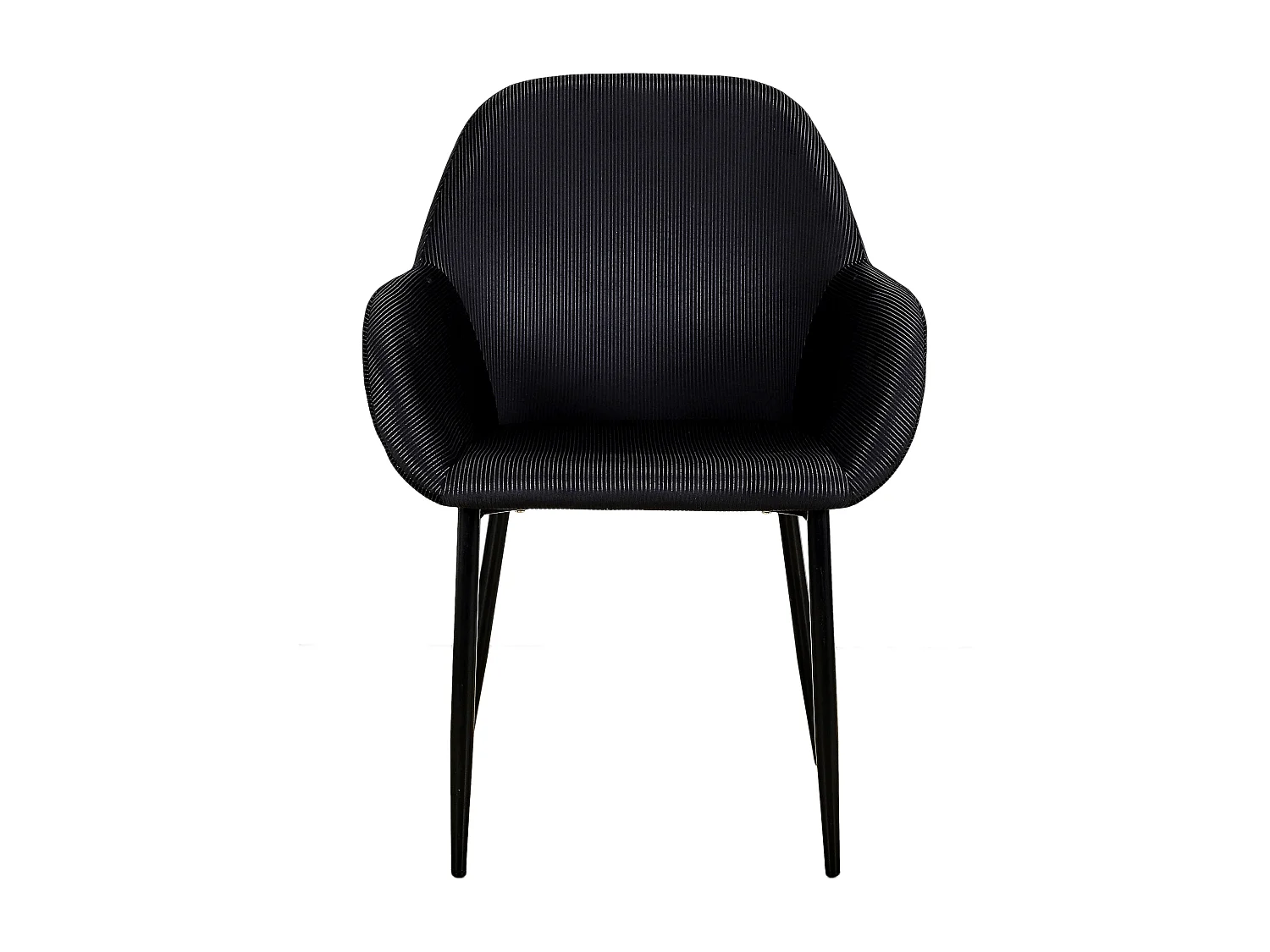 Fauteuil Giulia Noir Velours Cotele - Lot De 2 Noir