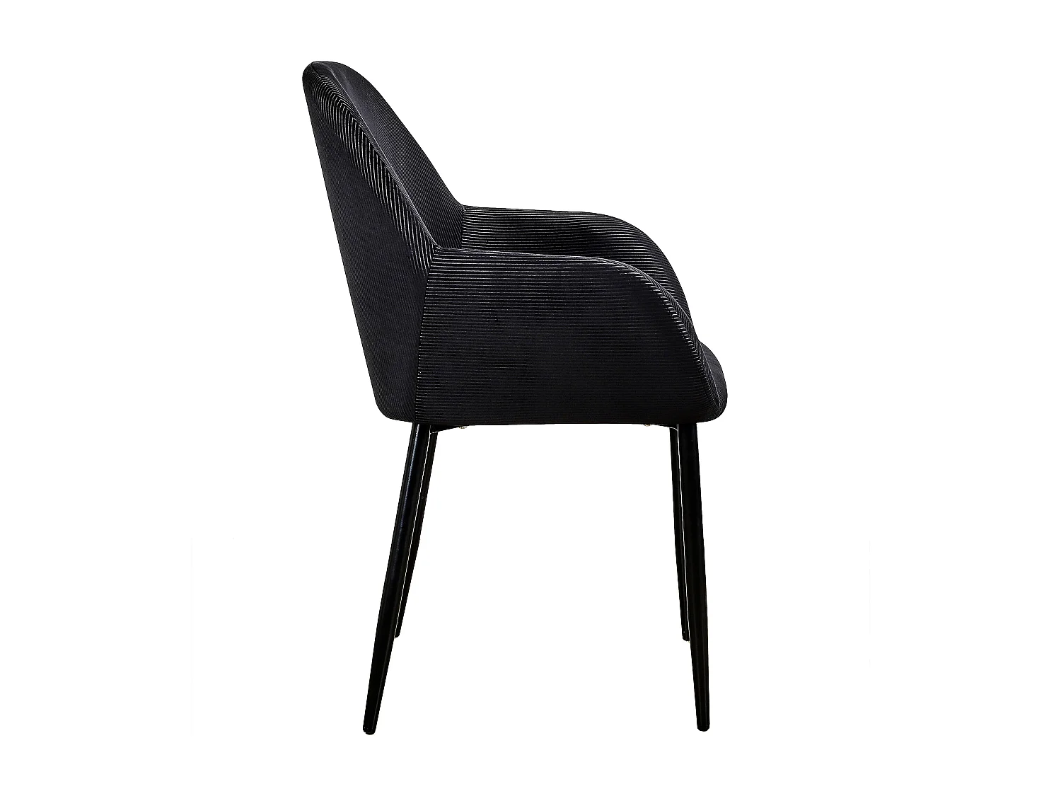 Fauteuil Giulia Noir Velours Cotele - Lot De 2 Noir