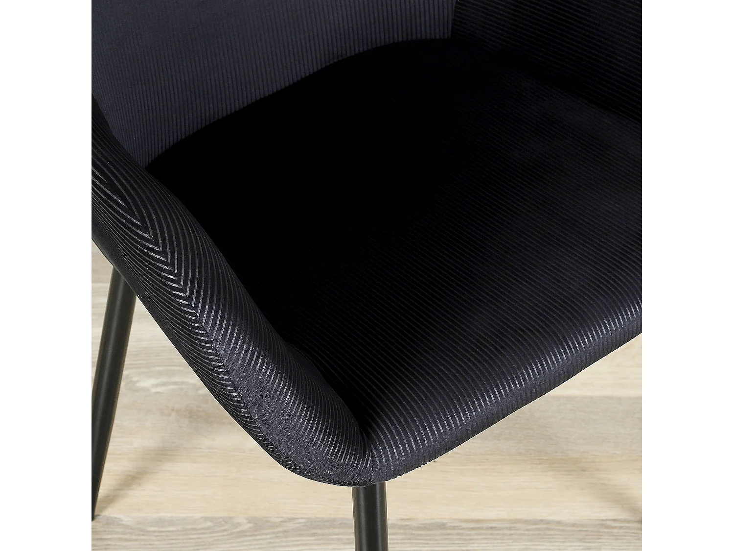 Fauteuil Giulia Noir Velours Cotele - Lot De 2 Noir