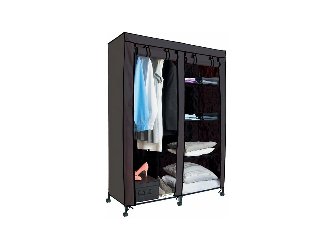 Armoire de Rangement Vêtement "Double" 168cm Gris